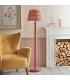 Higgledy Gloss Pink Clay Paint Floor Lamp with Apricot Orange Fabric Zigzag Shade 40cm E27-3