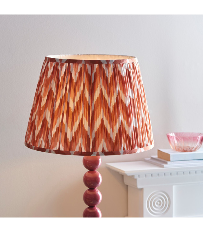 Higgledy Gloss Pink Clay Paint Floor Lamp with Apricot Orange Fabric Zigzag Shade 40cm E27-4