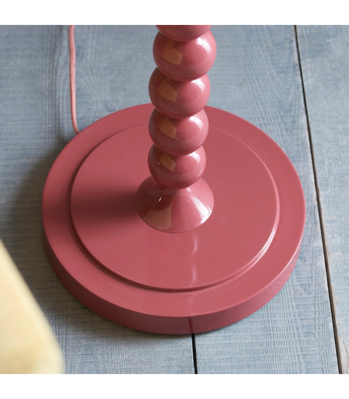 Higgledy Gloss Pink Clay Paint Floor Lamp with Apricot Orange Fabric Zigzag Shade 40cm E27-7