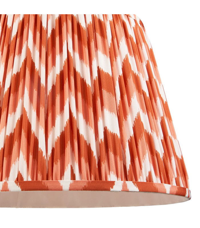Higgledy Gloss Pink Clay Paint Floor Lamp with Apricot Orange Fabric Zigzag Shade 40cm E27-8