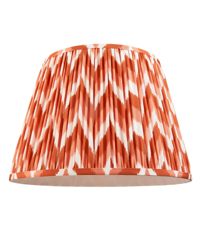 Higgledy Gloss Pink Clay Paint Floor Lamp with Apricot Orange Fabric Zigzag Shade 40cm E27-9