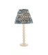 Higgledy Gloss Almond White Paint Table Lamp with Marlin Blue Fabric Ripple Shade 25cm E14-1