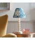 Higgledy Gloss Almond White Paint Table Lamp with Marlin Blue Fabric Ripple Shade 25cm E14-2