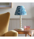 Higgledy Gloss Almond White Paint Table Lamp with Marlin Blue Fabric Ripple Shade 25cm E14-3