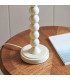 Higgledy Gloss Almond White Paint Table Lamp with Marlin Blue Fabric Ripple Shade 25cm E14-7
