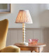 Higgledy Gloss Almond White Paint Table Lamp with Neutral Print Fabric Ikat Shade 25cm E14-2