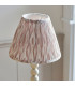 Higgledy Gloss Almond White Paint Table Lamp with Neutral Print Fabric Ikat Shade 25cm E14-4