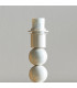 Higgledy Gloss Almond White Paint Table Lamp with Neutral Print Fabric Ikat Shade 25cm E14-6