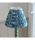 Higgledy Gloss Cotswold Green Paint Table Lamp with Marlin Blue Fabric Ripple Shade 25cm E14-4