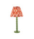 Higgledy Gloss Cotswold Green Paint Table Lamp with Apricot Orange Fabric Zigzag Shade 25cm E14-1
