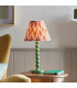 Higgledy Gloss Cotswold Green Paint Table Lamp with Apricot Orange Fabric Zigzag Shade 25cm E14-3