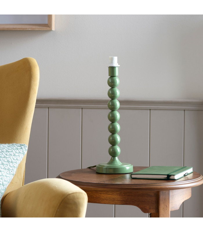 Higgledy Gloss Cotswold Green Paint Table Lamp with Apricot Orange Fabric Zigzag Shade 25cm E14-5