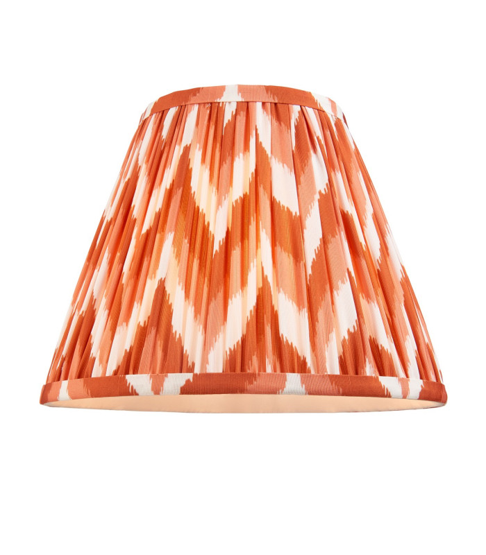 Higgledy Gloss Cotswold Green Paint Table Lamp with Apricot Orange Fabric Zigzag Shade 25cm E14-9