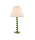 Higgledy Gloss Cotswold Green Paint Table Lamp with Vintage White Fabric Ivy Shade 25cm E14-1