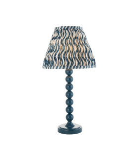 Higgledy Gloss Marlin Blue Paint Table Lamp with Marlin Blue Fabric Ripple Shade 25cm E14-1