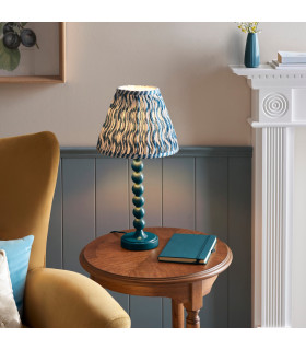 Higgledy Gloss Marlin Blue Paint Table Lamp with Marlin Blue Fabric Ripple Shade 25cm E14-2