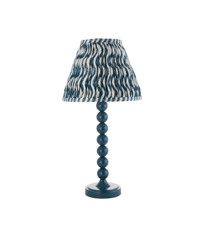 Higgledy Gloss Marlin Blue Paint Table Lamp with Marlin Blue Fabric Ripple Shade 25cm E14-9