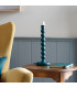 Higgledy Gloss Marlin Blue Paint Table Lamp with Apricot Orange Fabric Zigzag Shade 25cm E14-4