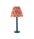 Higgledy Gloss Marlin Blue Paint Table Lamp with Apricot Orange Fabric Zigzag Shade 25cm E14-9