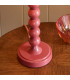 Higgledy Gloss Pink Clay Paint Table Lamp with Marlin Blue Fabric Ripple Shade 25cm E14-7