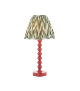 Higgledy Gloss Pink Clay Paint Table Lamp with Cotswold Green Fabric Zigzag Shade 25cm E14-1