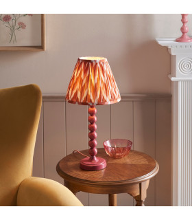 Higgledy Gloss Pink Clay Paint Table Lamp with Apricot Orange Fabric Zigzag Shade 25cm E14-2