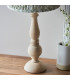 Hidcote Natural Wood Table Lamp with Herb Garden Green Fabric Leaf Shade 30cm B22-5