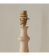 Hidcote Natural Wood Table Lamp with Peachy Keen Fabric Leaf Shade 30cm B22-6