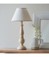 Hidcote Natural Wood Table Lamp with Vintage White Fabric Ivy Shade 30cm B22-3