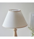 Hidcote Natural Wood Table Lamp with Vintage White Fabric Ivy Shade 30cm B22-4