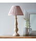 Hidcote Natural Wood Table Lamp with Peachy Keen Fabric Leaf Shade 30cm B22-3