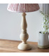 Hidcote Natural Wood Table Lamp with Peachy Keen Fabric Leaf Shade 30cm B22-5