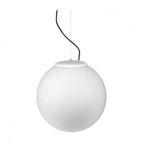 1 Light Small Outdoor Globe Ceiling Pendant Light White IP44, E27 - 1