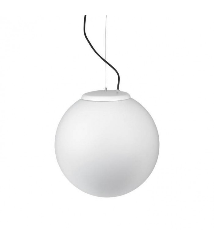 1 Light Small Outdoor Globe Ceiling Pendant Light White IP44, E27 - 1