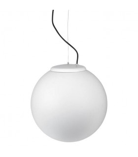 1 Light Large Outdoor Globe Ceiling Pendant Light White IP44, E27 - 1