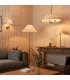 Ashcroft Multi Arm Semi Flush Ceiling Lamp Brushed Aged Brass Plate & Clear Glass 3x E14-8