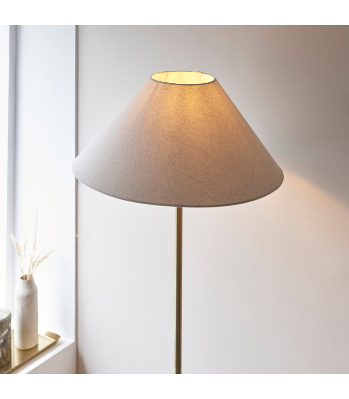 Ashcroft Glass Floor Lamp Brushed Aged Brass Plate & Clear Glass E27-5