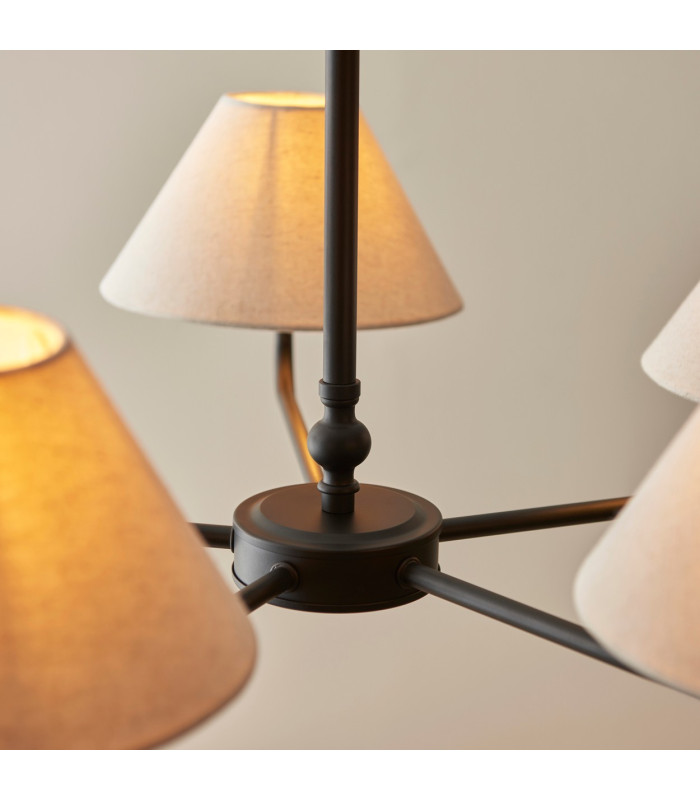 Ashcroft Ribbed Glass Floor Lamp Brushed Aged Brass Plate & Clear Ribbed Glass E27-5