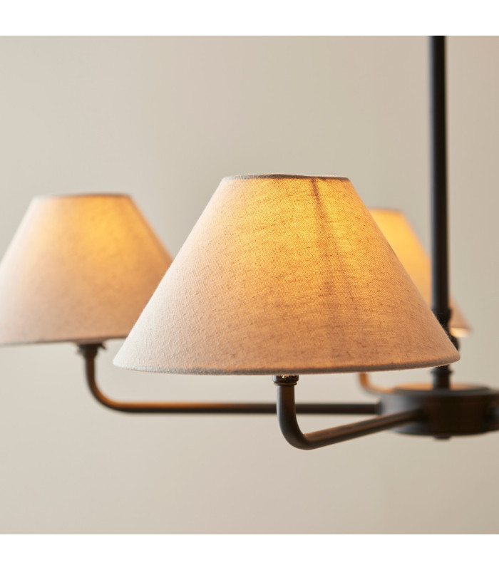 Ashcroft Ribbed Glass Floor Lamp Brushed Aged Brass Plate & Clear Ribbed Glass E27-6