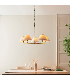 Ashcroft Bowl Semi Flush Ceiling Light Brushed Aged Brass Plate & Clear Glass E27-2