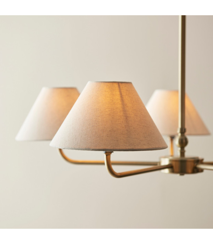 Ashcroft Bowl Semi Flush Ceiling Light Brushed Aged Brass Plate & Clear Glass E27-6