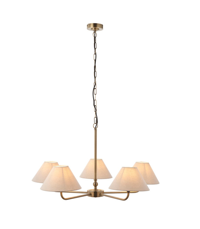 Ashcroft Bowl Semi Flush Ceiling Light Brushed Aged Brass Plate & Clear Glass E27-8