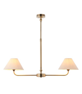 Ashcroft Dome Pendant Ceiling Light Brushed Aged Brass Plate & Clear Glass E27-1
