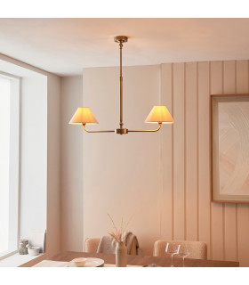 Ashcroft Dome Pendant Ceiling Light Brushed Aged Brass Plate & Clear Glass E27-2