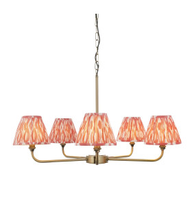 Boss Multi Arm Pendant Ceiling Light Brushed Aged Brass Plate With Frosted & Opal Glass 5x G9-1