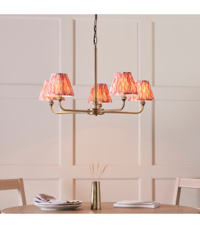 Boss Multi Arm Pendant Ceiling Light Brushed Aged Brass Plate With Frosted & Opal Glass 5x G9-2