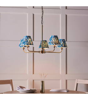 Stamford Multi Arm Semi Flush Ceiling Lamp Brushed Aged Brass Plate & Clear Ribbed Glass 3x G9-2