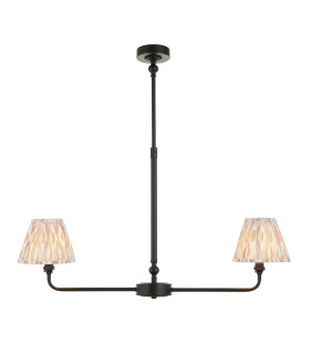 Stamford Multi Arm Pendant Ceiling Light Brushed Aged Brass Plate & Clear Ribbed Glass 5x G9-1