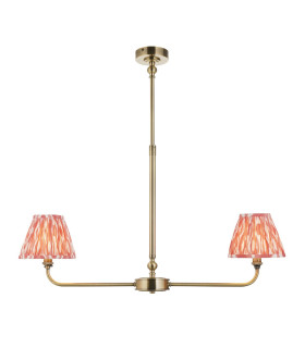 Faro Wall Lamp with Shade Dark Brown Emperador Marble & Vintage Brass With Natural Linen E14-1
