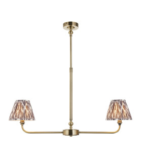 Faro Wall Lamp with Shade Natural Travertine & Vintage Brass With Natural Linen E14-1